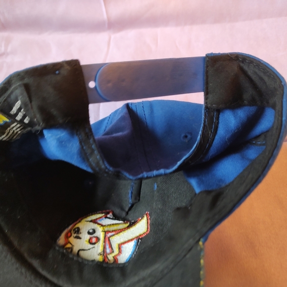 Pokemon Pikachu YOUTH size Baseball Hat Yellow Cap blue lightning Snapback - Picture 5 of 12